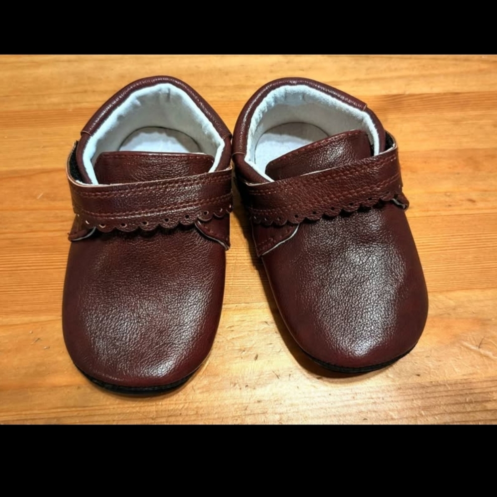 Jack & Lily Wine Red Leather Kids Shoes